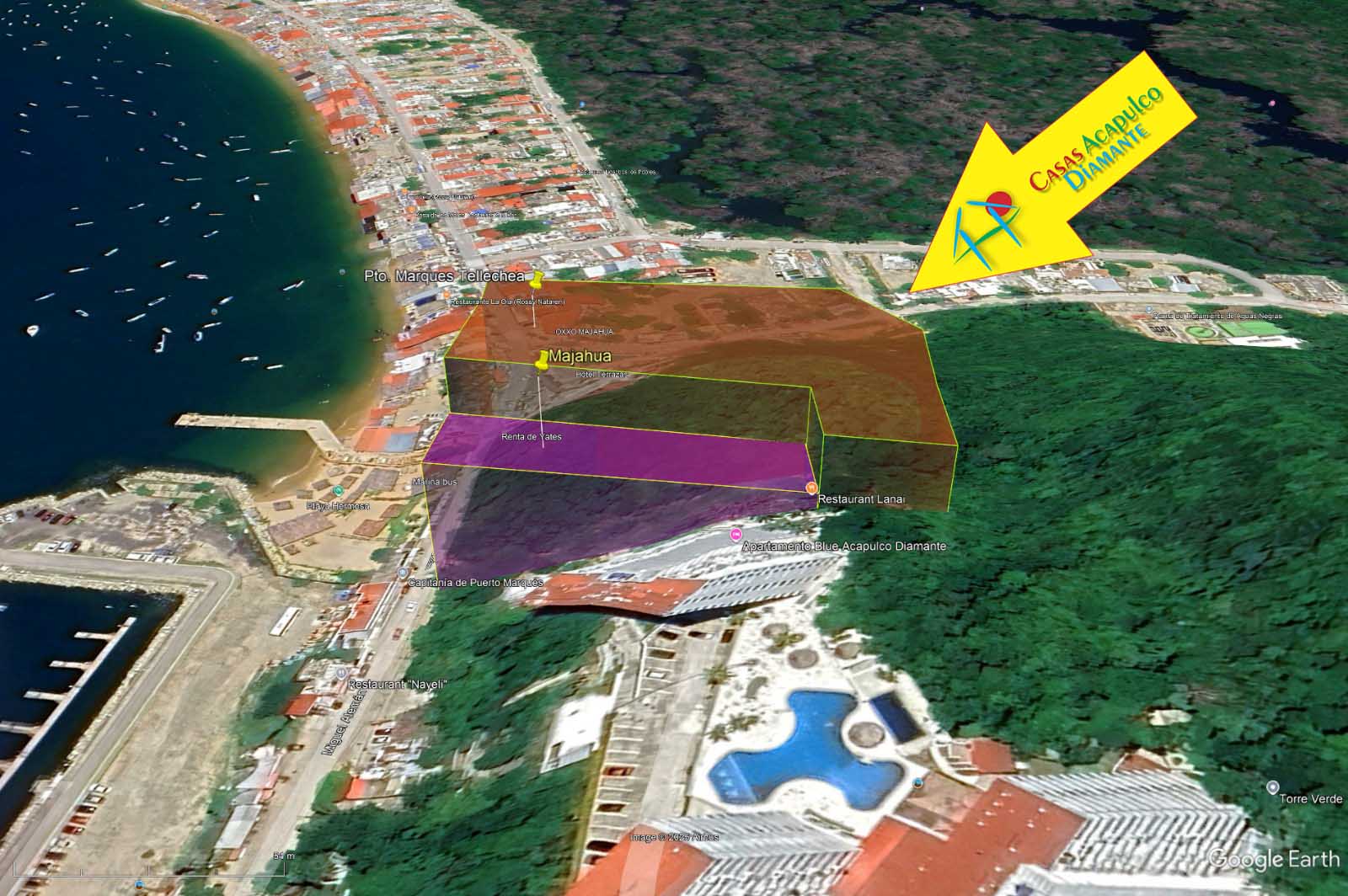 Terreno Puerto Marqués Majahua y Tellechea - Vista aérea 1